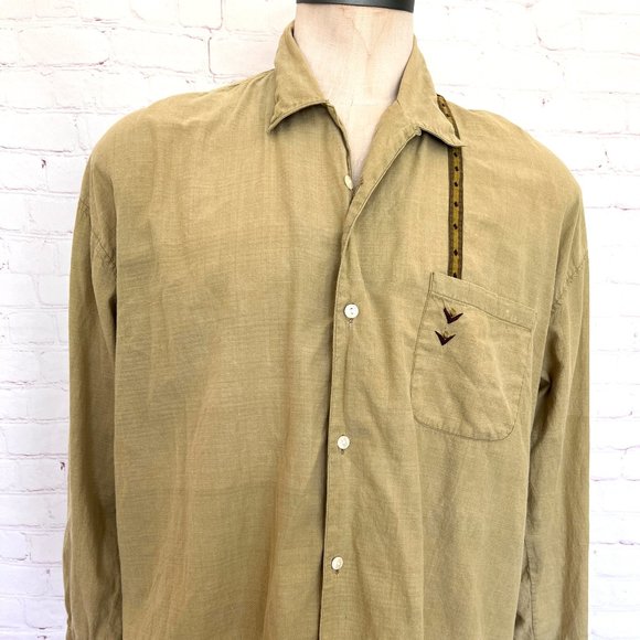 Easy Travel Mens Lightweight Olive Shirt - Size Large - Picture 2 of 9